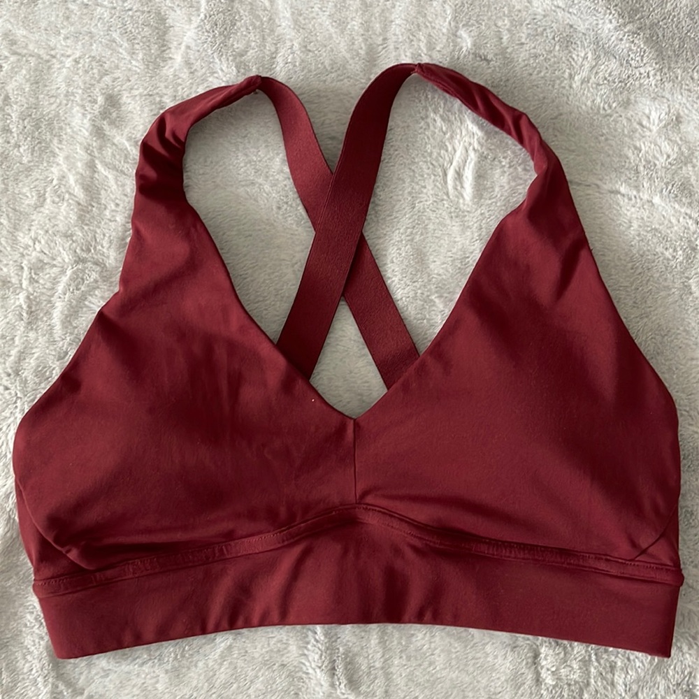 Fabletics Marroon Ladies Sports Bra M
